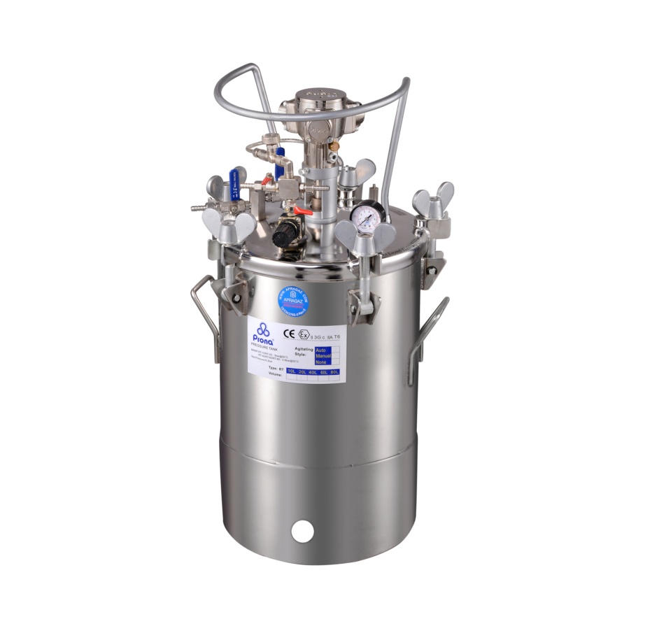 Drucktank 20L mit Rührwerk aus Edelstahl