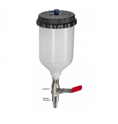 Fliessbecher 2 Liter mit Kugelhahn und Bajonettverschluss