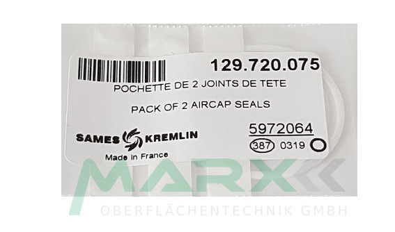 Sames Kremlin Luftkopf-Dichtungen VX24 KHVLP – Satz à 2 Stück für XCITE Pistolen