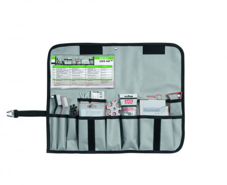 SATA care Set Reinigungsset für Lackierpistolen – Bürsten, Düsenreinigungsnadeln, Hochleistungsfett und Aufbewahrungstasche