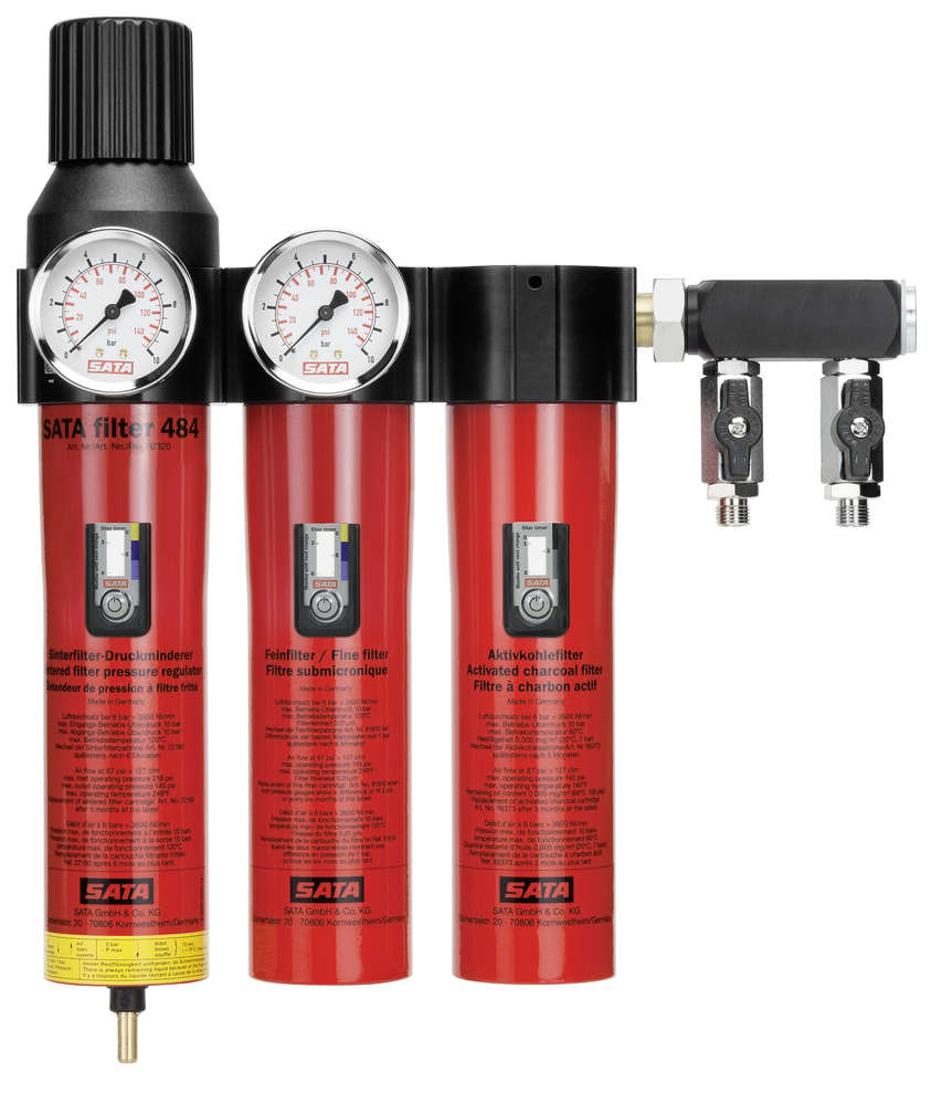 SATA Filter 424 444 464 484 – modulare Druckluftfilter für Lackiertechnik und Atemluftsysteme