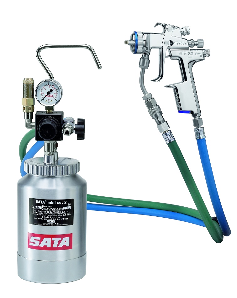 SATA mini set 2 Farbdruckgefäß 2 Liter mit SATAjet 3000 K RP