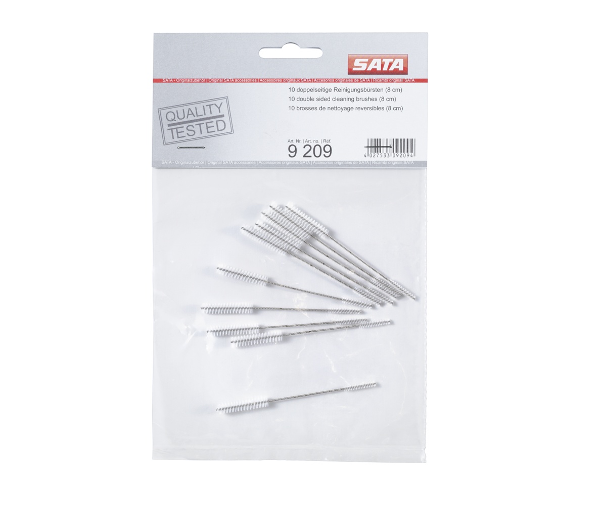 SATA Reinigungsbürsten doppelseitig – 10-teiliges Set für Farbspritzpistolen