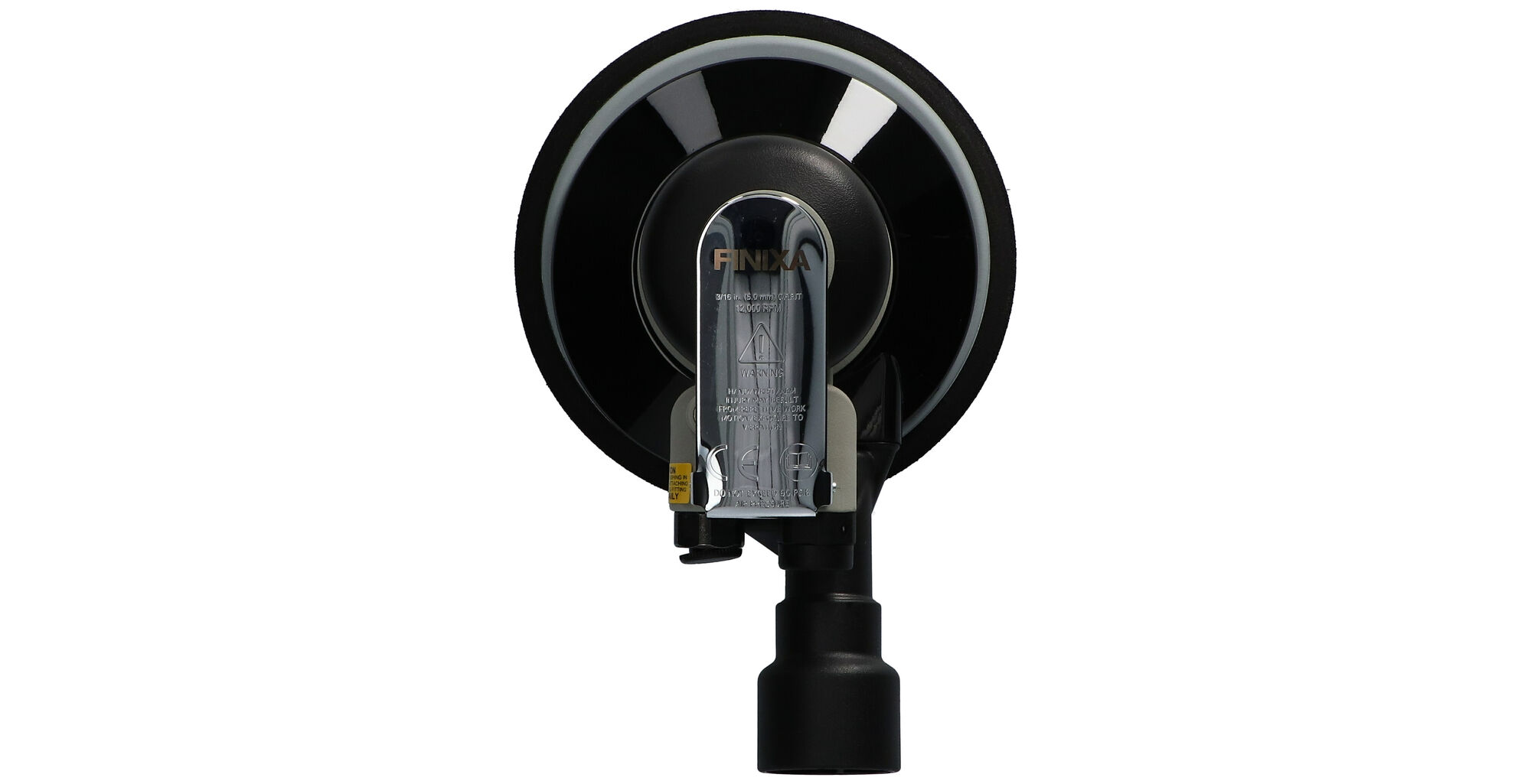 FINIXA Premium pneumatische Schleifmaschine Draufsicht Draufsicht der FINIXA Premium pneumatischen Schleifmaschine mit 150 mm Schleifteller