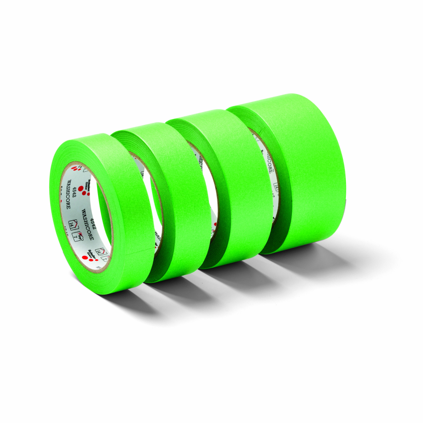 Schuller Abdeckklebeband WASHI CORE in allen verfügbaren Breiten für präzises Abdecken und saubere Linien bei Maler- und Lackierarbeiten