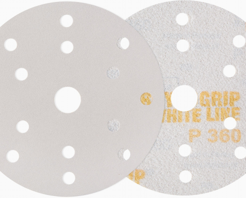 Indasa RHYNOGRIP WHITE LINE Scheiben D150 15H – 50 Stück Indasa RHYNOGRIP WHITE LINE Schleifscheiben D150 15H – 150 mm, 15-Loch, Klett haftend, VPE 50 Stück für Trockenschliff