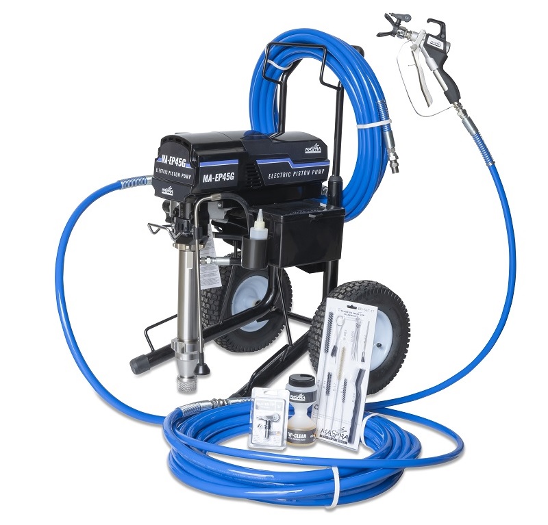 MASPRA EP45-G Airless-Spritzgerät, Komplettset auf Fahrwagen mit 8,3 l/min Förderleistung und 230 bar Druck, inkl. Zubehör