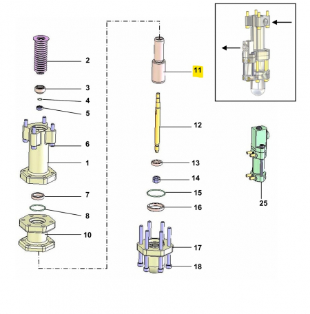 Sames Kremlin Kolben 044.910.001 Flowmax 17A und 34A Ersatzteil