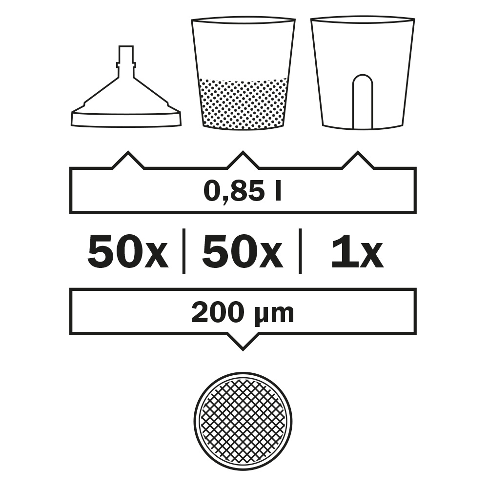 SATA LCS Liner Cup 0,85l für vielseitige Anwendungen
